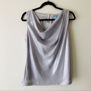 ANTONIA MELANI Drape Neck Sleeveless Lau Blouse